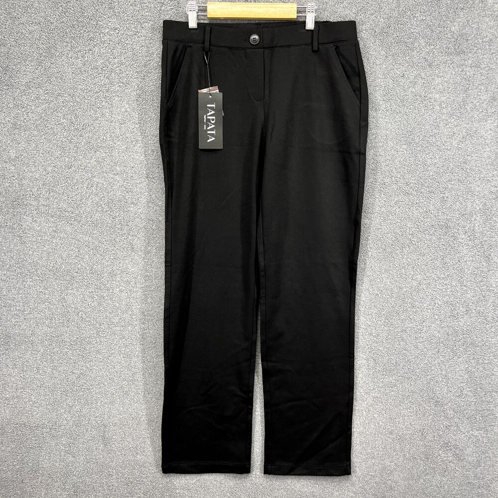 TAPATA Pants‎ Womens Medium Black Stretchy Straight Pockets